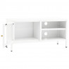 Szafka pod telewizor, biała, 90x30x44 cm, stal i szkło