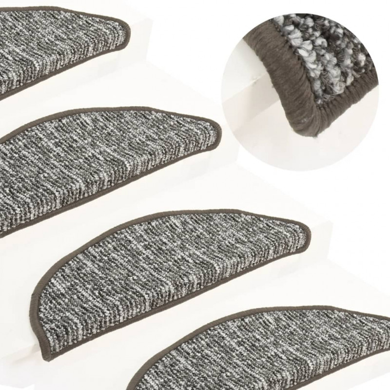 Nakładki na schody, 15 szt., antracytowe, 65x21x4 cm