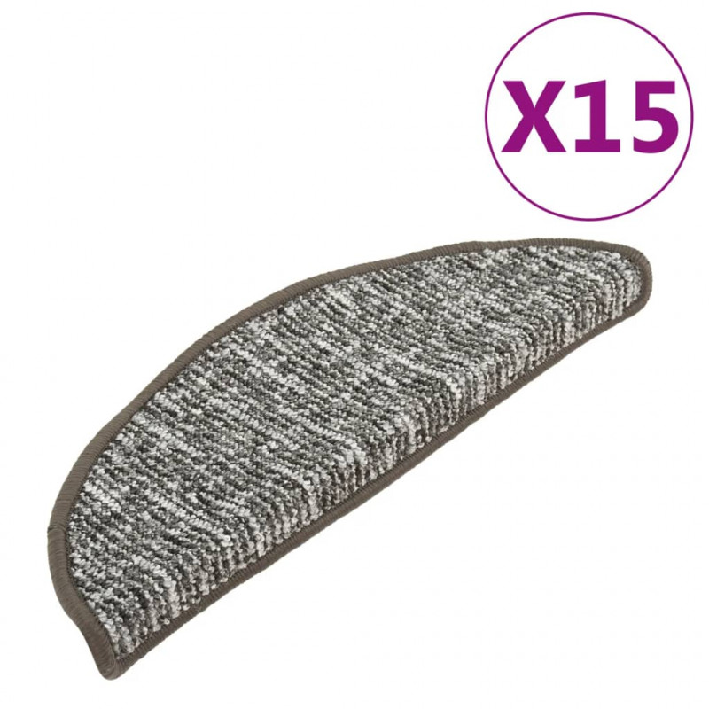 Nakładki na schody, 15 szt., antracytowe, 65x21x4 cm