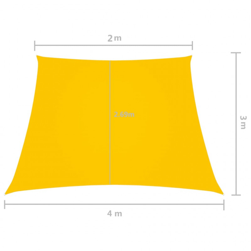 Trapezowy żagiel ogrodowy, tkanina Oxford, 2/4x3 m, żółty