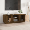 Szafka pod TV, miodowy brąz, 110x35x40,5cm, lite drewno sosnowe