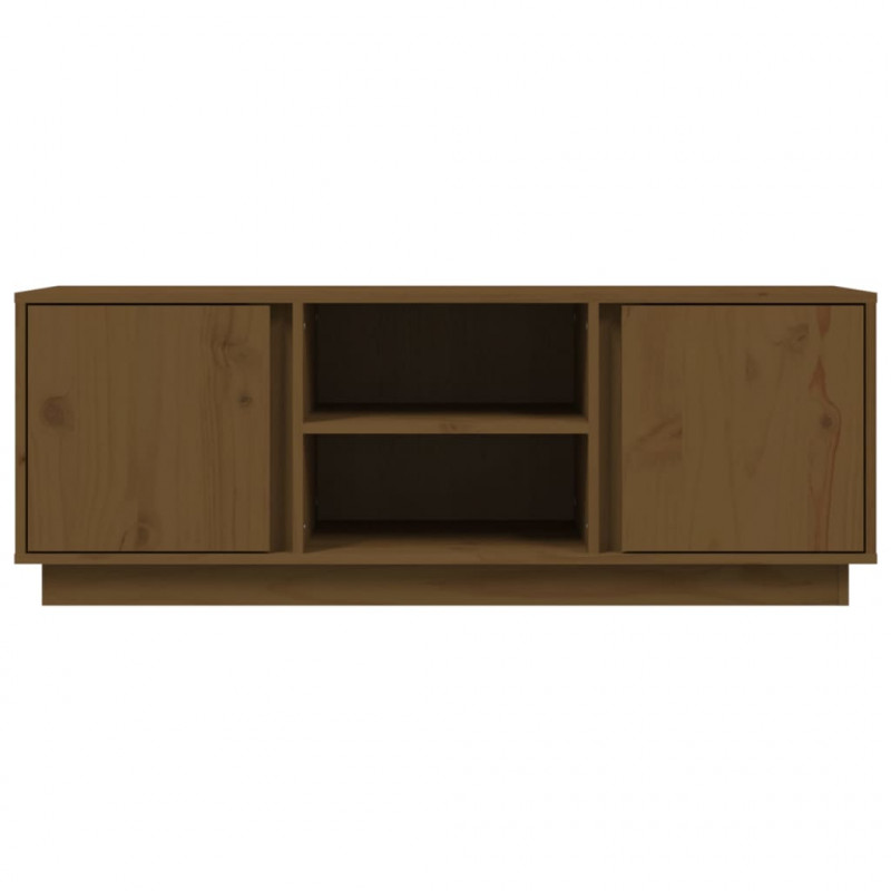 Szafka pod TV, miodowy brąz, 110x35x40,5cm, lite drewno sosnowe