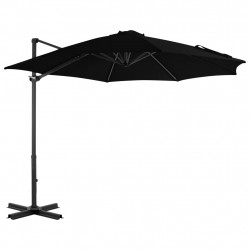 Parasol wiszący z aluminiowym słupkiem, 300 cm, czarny