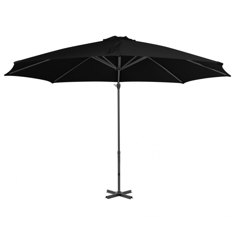 Parasol wiszący z aluminiowym słupkiem, 300 cm, czarny