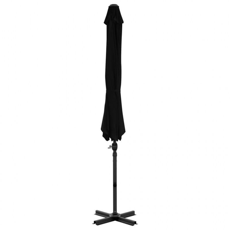 Parasol wiszący z aluminiowym słupkiem, 300 cm, czarny