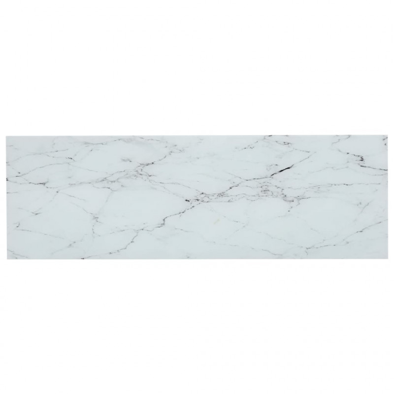 Półka, przezroczysta/biały marmur 100x36x90 cm, szkło hartowane