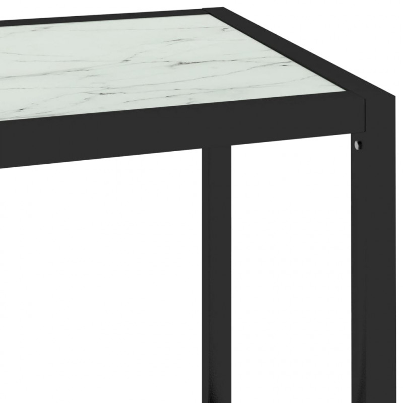 Półka, przezroczysta/biały marmur 100x36x90 cm, szkło hartowane