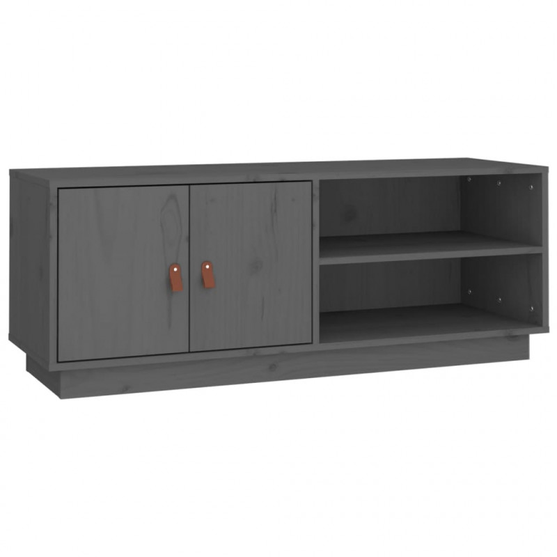 Szafka pod TV, szara, 105x34x40 cm, lite drewno sosnowe