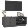 Szafka pod TV, szara, 105x34x40 cm, lite drewno sosnowe