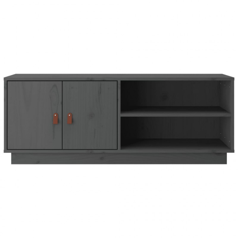 Szafka pod TV, szara, 105x34x40 cm, lite drewno sosnowe
