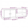 Szafka pod TV, szara, 105x34x40 cm, lite drewno sosnowe