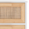 Szafka, biała, 40x30x90 cm, lita sosna i naturalny rattan