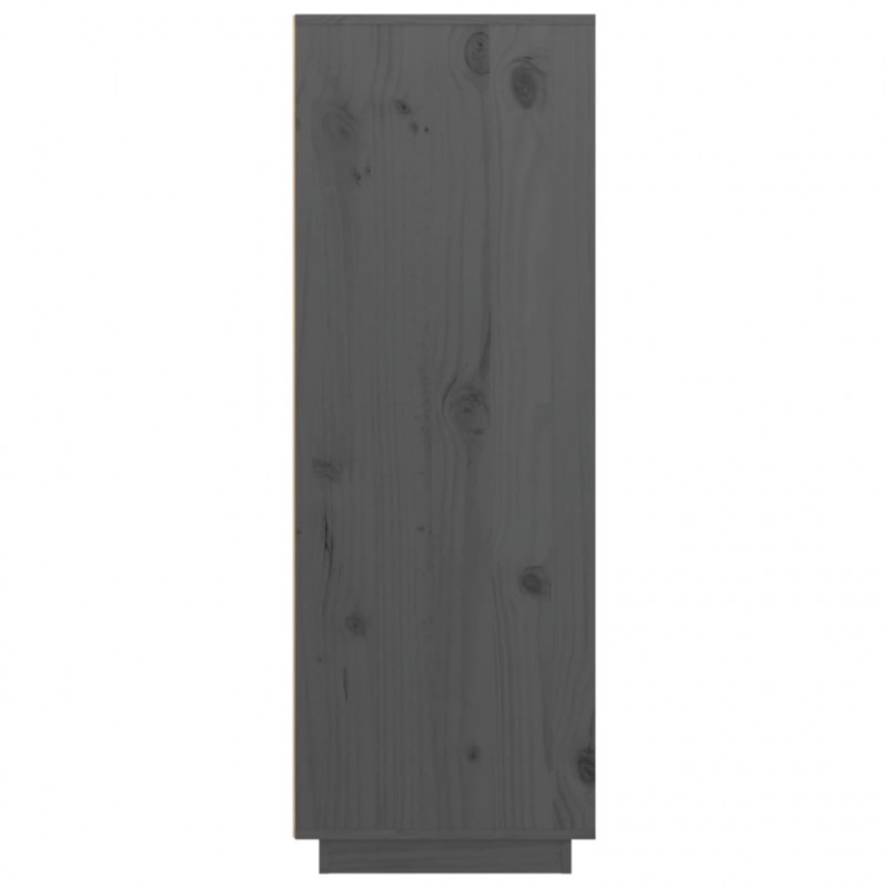 Wysoka szafka, szara, 89x40x116,5 cm, lite drewno sosnowe
