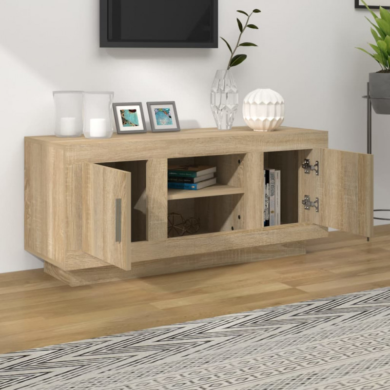 Szafka pod TV, dąb sonoma, 102x35x45 cm materiał drewnopochodny