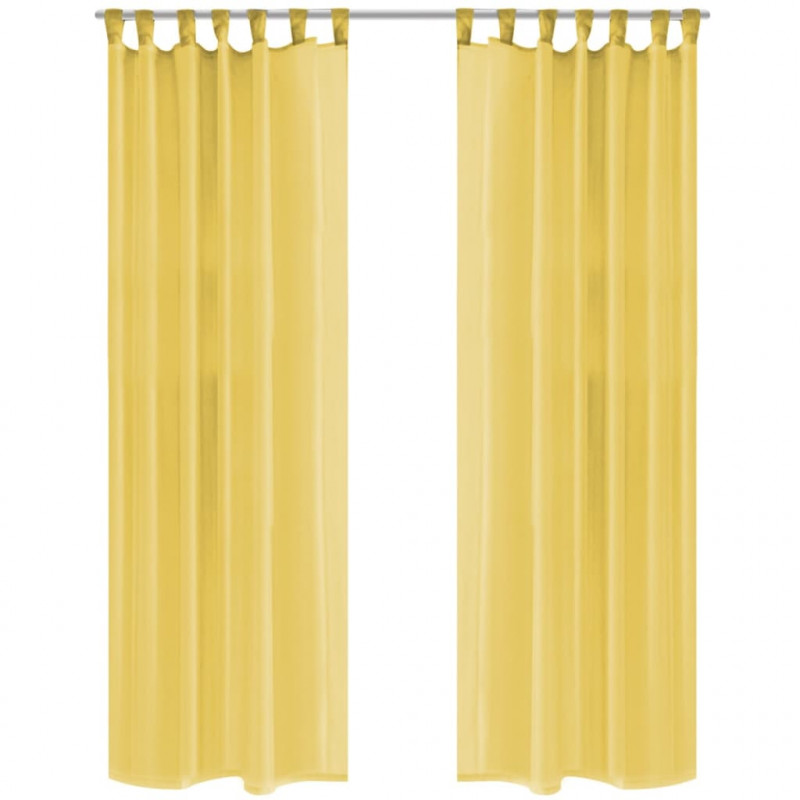 Zasłony z woalu, 2 sztuki, 140 x 175 cm, kolor żółty