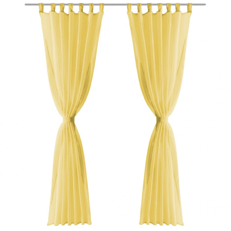 Zasłony z woalu, 2 sztuki, 140 x 175 cm, kolor żółty