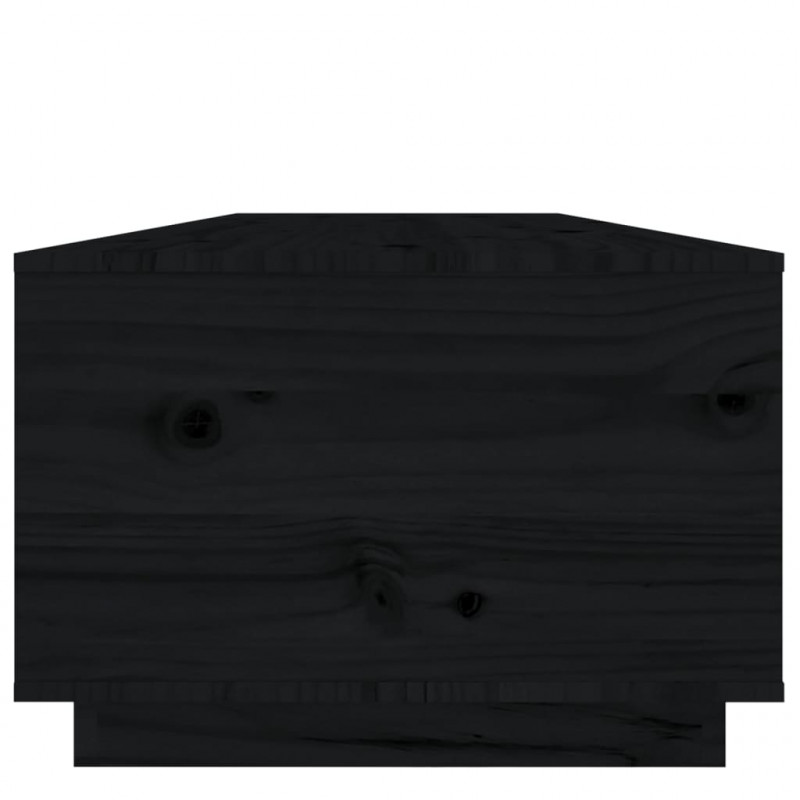 Stolik kawowy, czarny, 100x50x35 cm, lite drewno sosnowe
