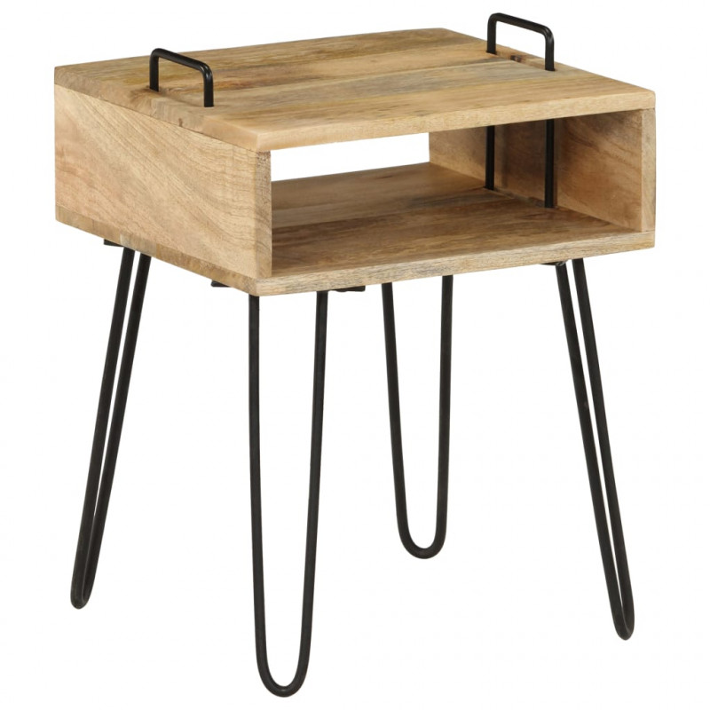 Stolik nocny z litego drewna mango, 40 x 34 x 47 cm