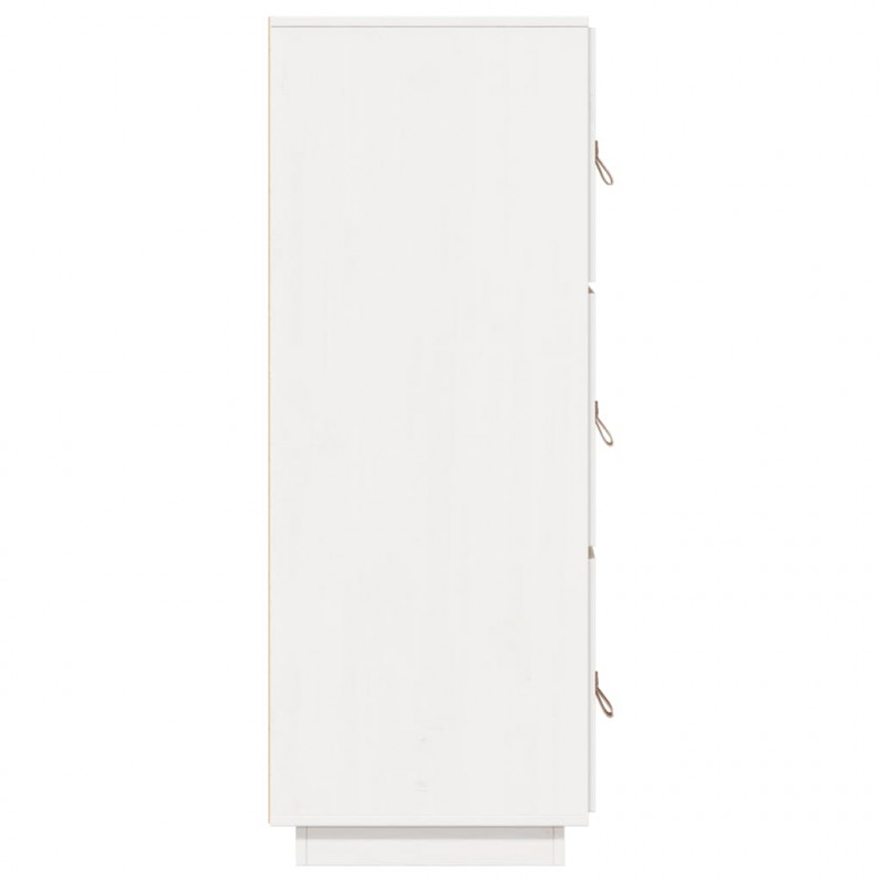 Szafka, biała, 34x40x108,5 cm, lite drewno sosnowe
