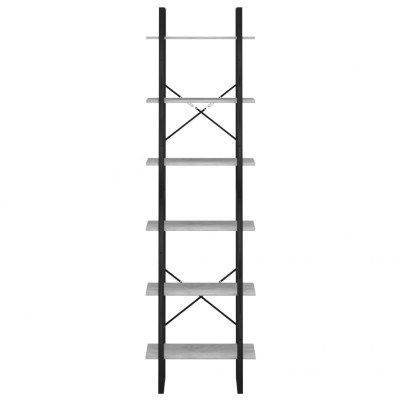 Regał, szarość betonu, 60x30x210 cm, materiał drewnopochodny