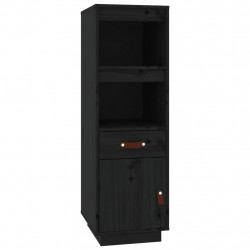 Kredens, czarny, 34x40x108,5 cm, lite drewno sosnowe
