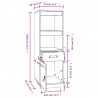 Kredens, czarny, 34x40x108,5 cm, lite drewno sosnowe