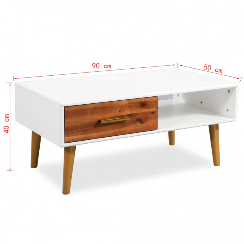 Stolik kawowy z drewna akacjowego 90x50x40 cm