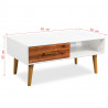 Stolik kawowy z drewna akacjowego 90x50x40 cm