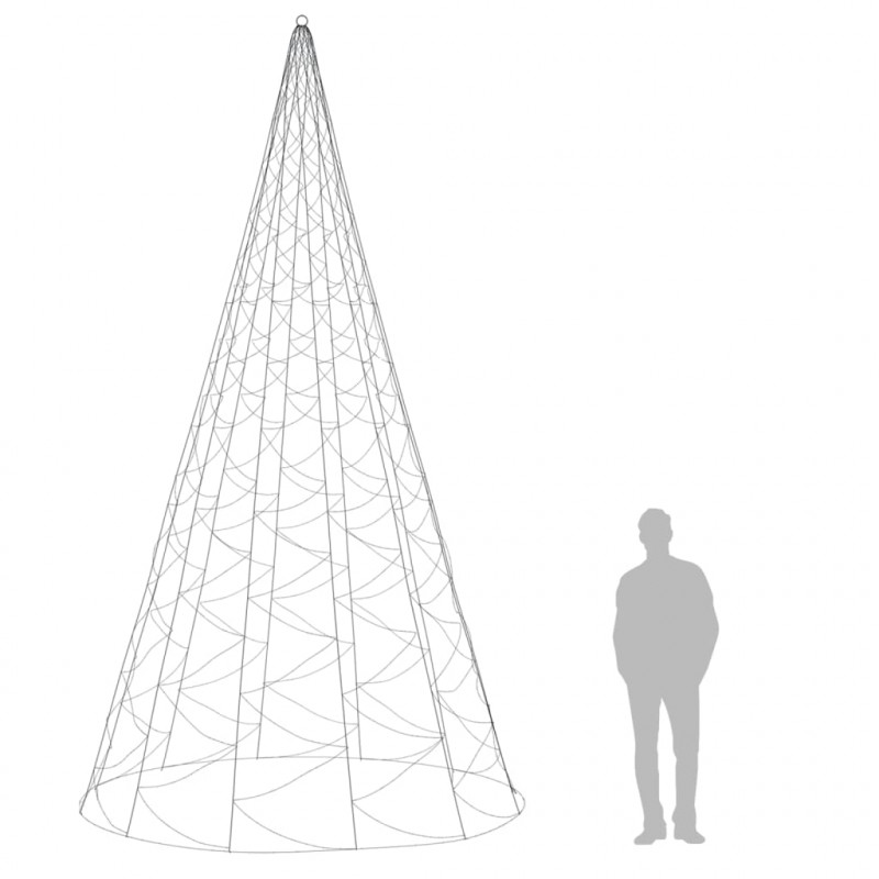 Choinka do montażu na maszcie, 1400 niebieskich LED, 500 cm
