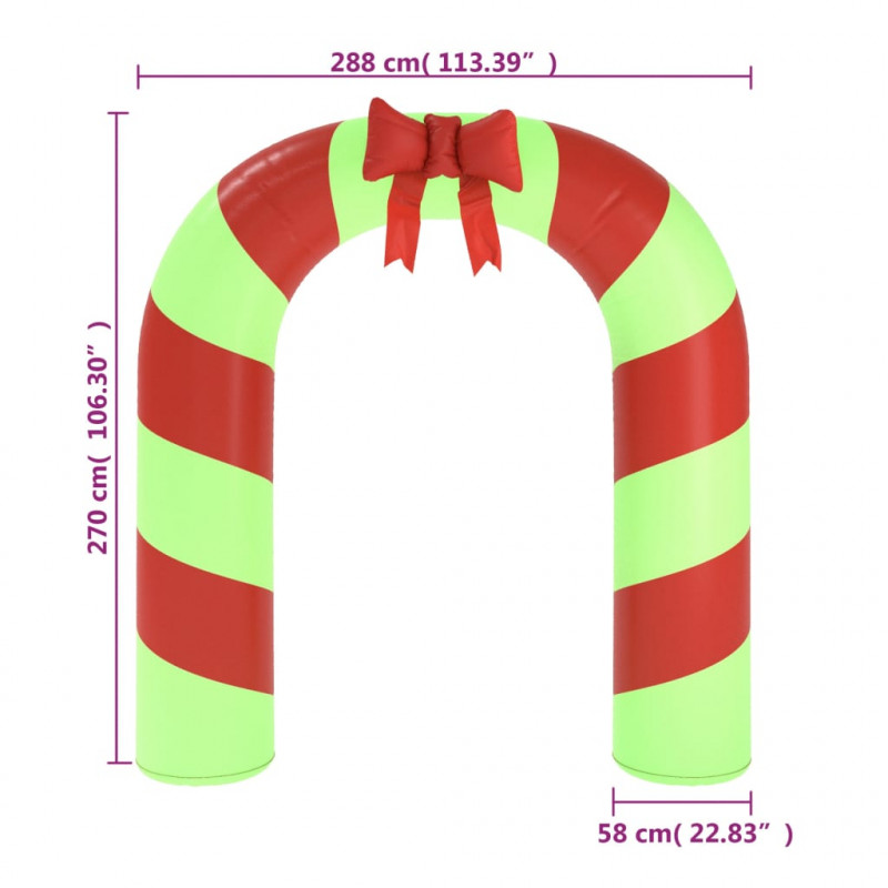 Nadmuchiwany łuk świąteczny z LED, 270 cm