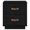   Szafka nocna, czarna, 40x34x45 cm, lite drewno sosnowe