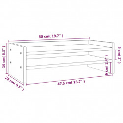 Podstawka na monitor, czarna, 50x24x16 cm, lite drewno sosnowe