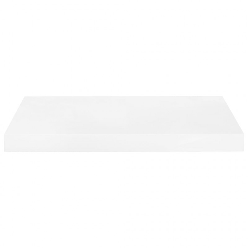 Półki ścienne, 4 szt., wysoki połysk, białe, 50x23x3,8 cm, MDF