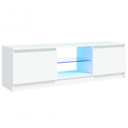 Szafka pod TV z oświetleniem LED, biała, 120x30x35,5 cm