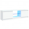 Szafka pod TV z oświetleniem LED, biała, 120x30x35,5 cm