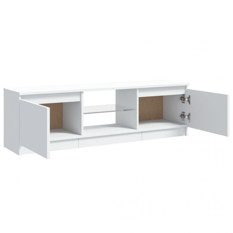 Szafka pod TV z oświetleniem LED, biała, 120x30x35,5 cm
