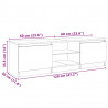 Szafka pod TV z oświetleniem LED, biała, 120x30x35,5 cm