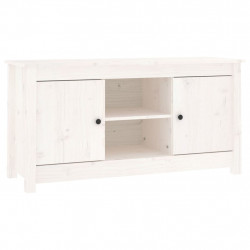Szafka pod telewizor, biała, 103x36,5x52 cm, drewno sosnowe