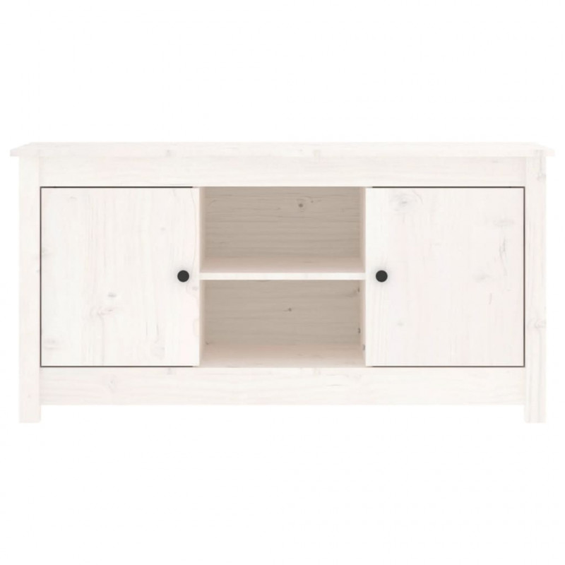 Szafka pod telewizor, biała, 103x36,5x52 cm, drewno sosnowe
