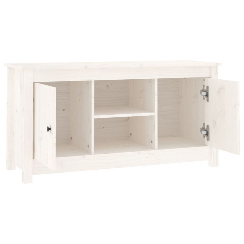 Szafka pod telewizor, biała, 103x36,5x52 cm, drewno sosnowe