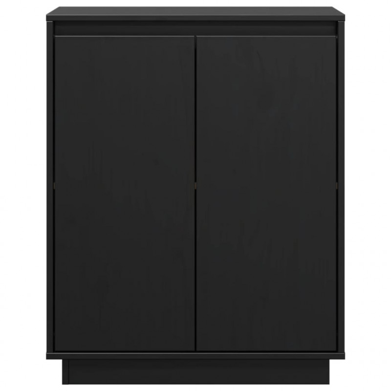Szafka, czarna, 60x34x75 cm, lite drewno sosnowe