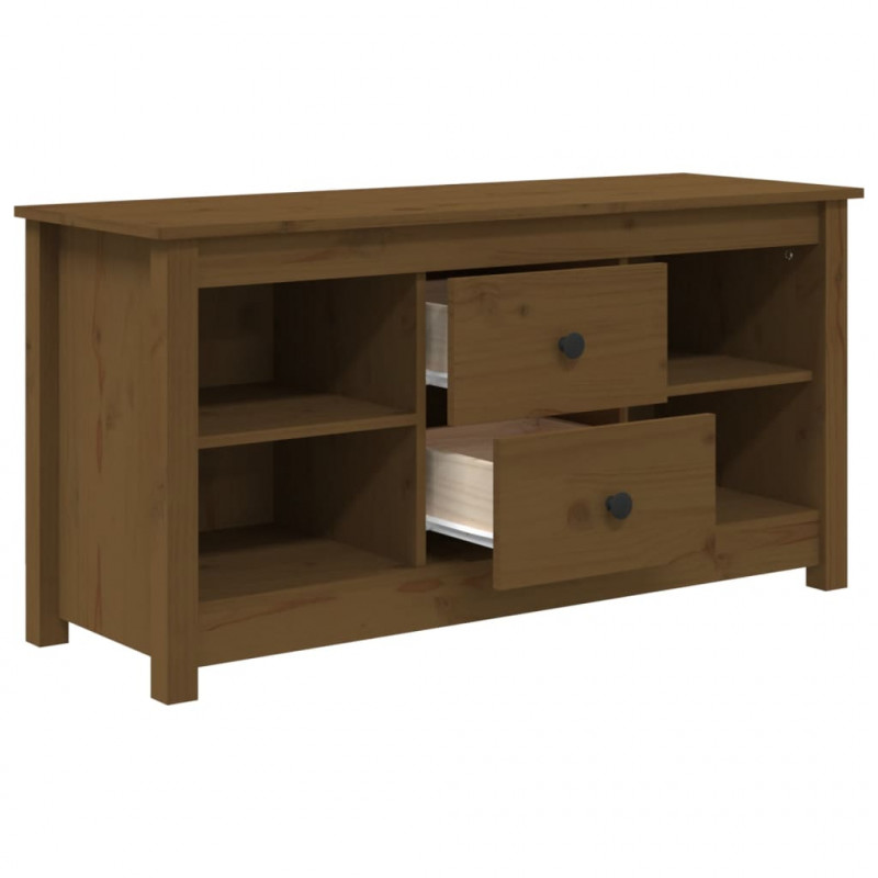Szafka pod TV, miodowy brąz, 103x36,5x52 cm, drewno sosnowe