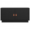 Szafka pod TV, czarna, 80x34x40 cm, lite drewno sosnowe