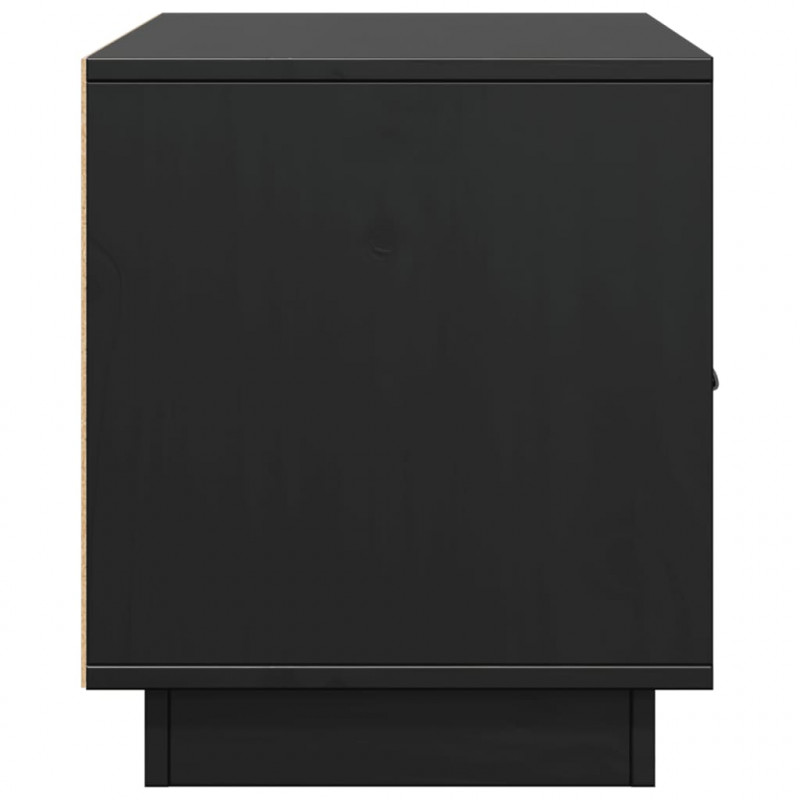 Szafka pod TV, czarna, 80x34x40 cm, lite drewno sosnowe