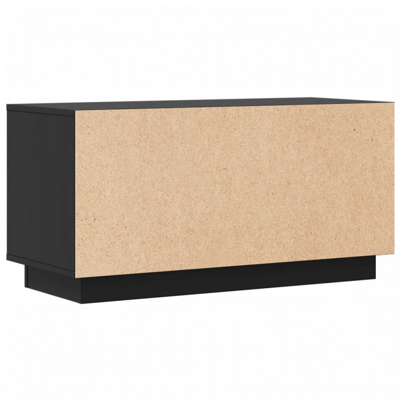 Szafka pod TV, czarna, 80x34x40 cm, lite drewno sosnowe