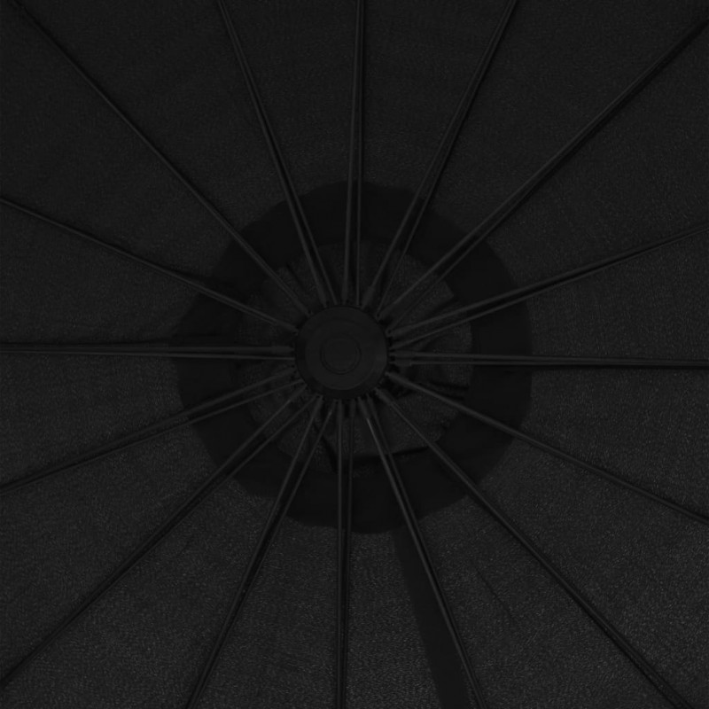 Parasol ogrodowy, wiszący, antracytowy, 3 m, słupek aluminiowy
