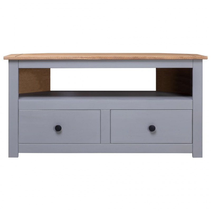 Narożna szafka pod TV, szara, 93x49x49 cm, sosna, seria Panama