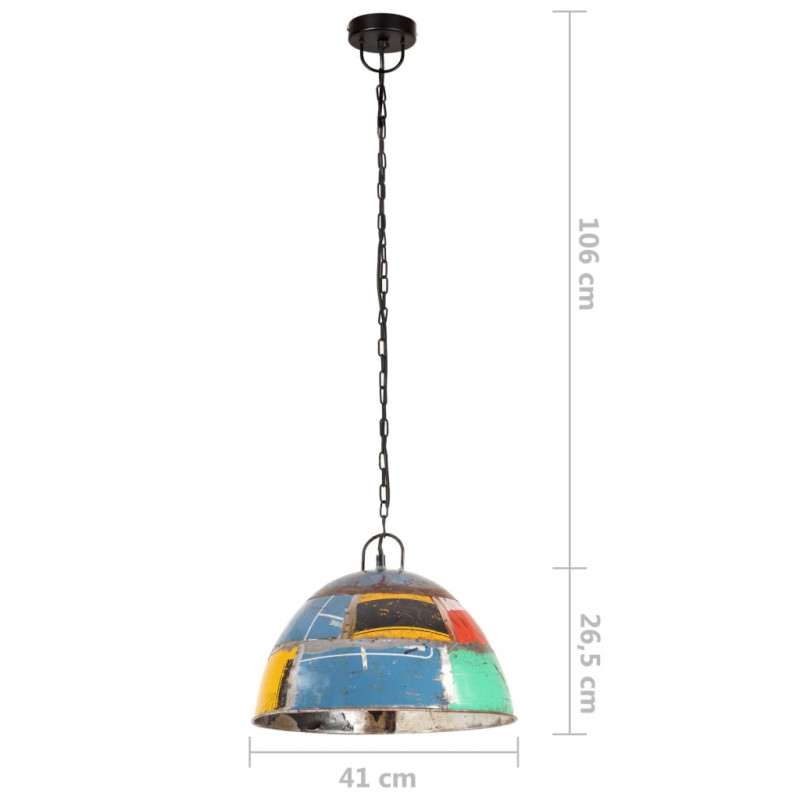 Industrialna lampa wisząca, 25 W, kolorowa, okrągła, 41 cm, E27
