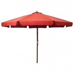 Parasol ogrodowy na drewnianym słupku, 330 cm, terakota