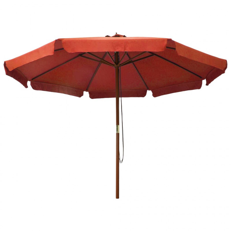 Parasol ogrodowy na drewnianym słupku, 330 cm, terakota